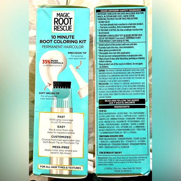 L Oreal Magic Root Rescue Permanent Hair Color 7 Dark Blonde 1 application NWT - Picture 5 of 8